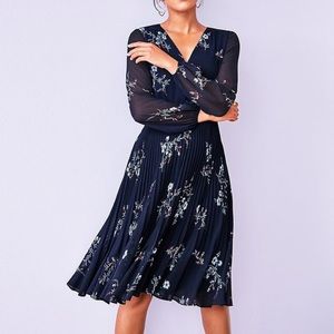 Ann Taylor Floral Pleated Dress